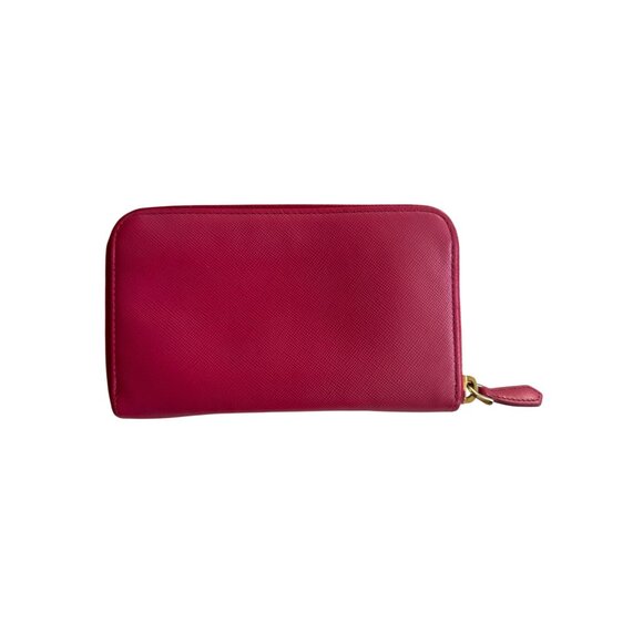 PRADA Peonia Saffiano Logo Long Zip Clutch Wallet - Picture 4 of 9
